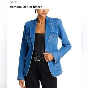 PAIGE Romona Denim Blazer, Size 0